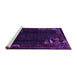 Sideview of Machine Washable Abstract Pink Modern Rug, wshabs1904pnk