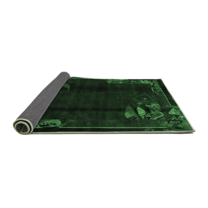 Sideview of Abstract Emerald Green Modern Rug, abs1904emgrn