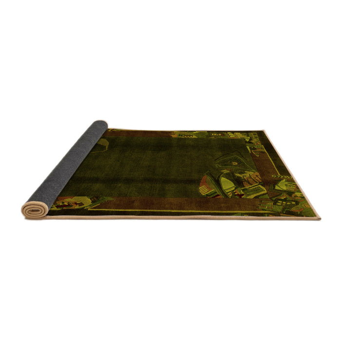 Sideview of Abstract Yellow Modern Rug, abs1904yw