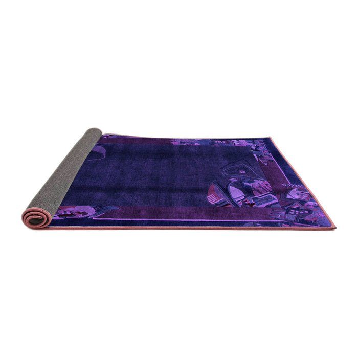 Sideview of Abstract Purple Modern Rug, abs1904pur