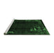 Sideview of Machine Washable Abstract Emerald Green Modern Area Rugs, wshabs1904emgrn