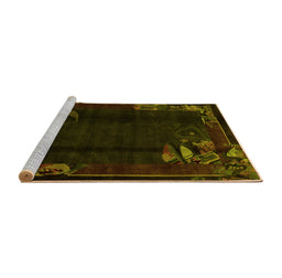 Sideview of Machine Washable Abstract Yellow Modern Rug, wshabs1904yw