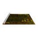 Sideview of Machine Washable Abstract Yellow Modern Rug, wshabs1904yw