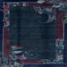 Square Abstract Blue Modern Rug, abs1904