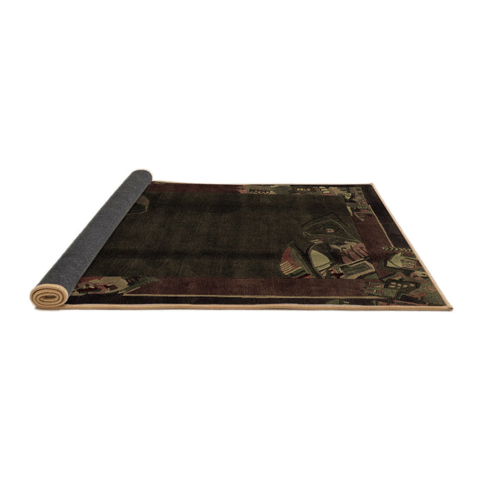 Sideview of Abstract Brown Modern Rug, abs1904brn