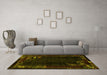 Machine Washable Abstract Yellow Modern Rug in a Living Room, wshabs1904yw