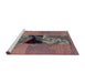Sideview of Machine Washable Abstract Rosy Pink Rug, wshabs1905