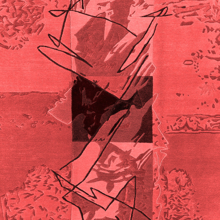 Machine Washable Abstract Red Modern Rug, wshabs1905red