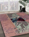 Machine Washable Abstract Rosy Pink Rug in a Family Room, wshabs1905
