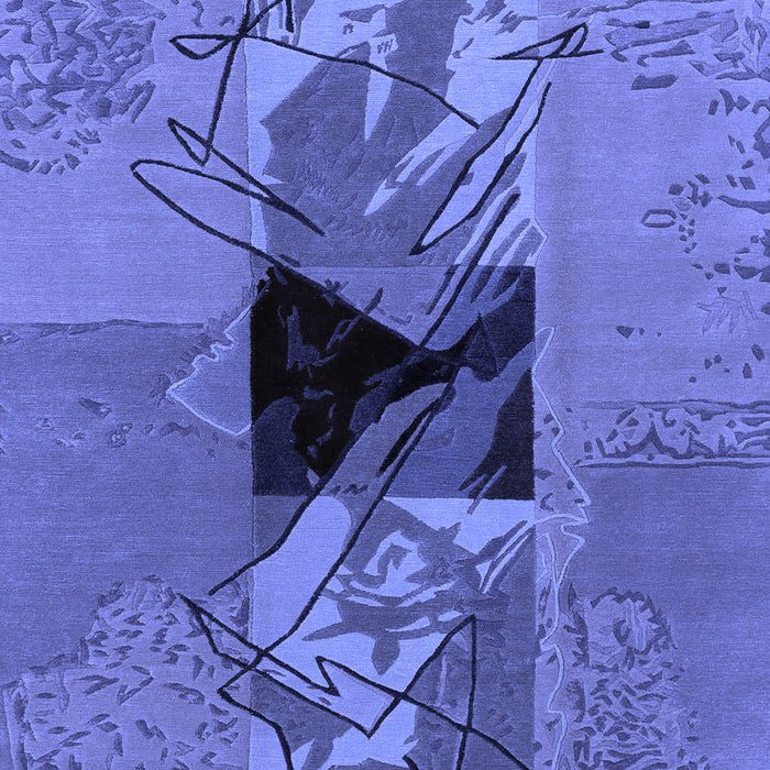Abstract Blue Modern Rug, abs1905blu