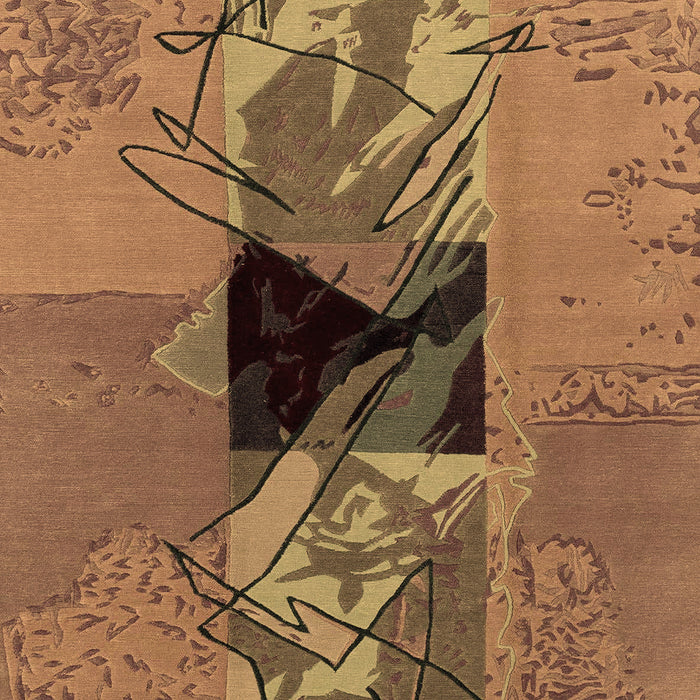 Abstract Brown Modern Rug, abs1905brn