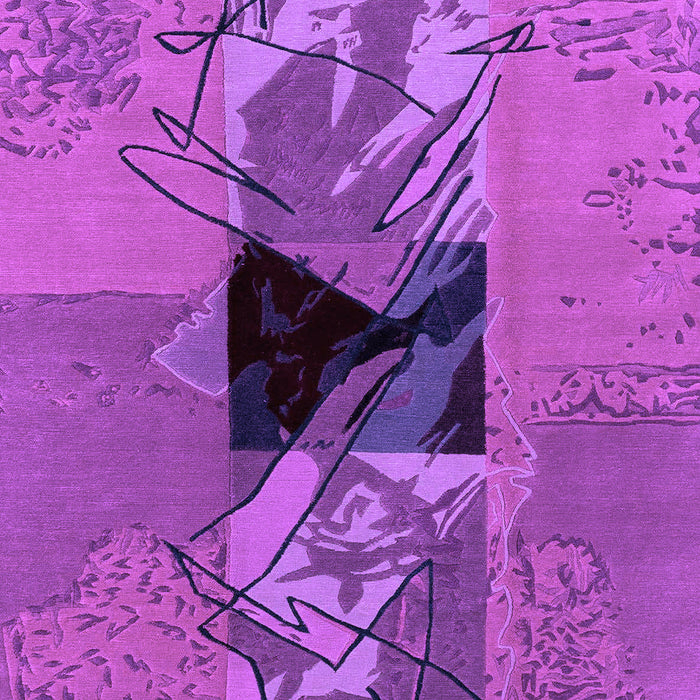 Machine Washable Abstract Purple Modern Area Rugs, wshabs1905pur