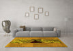 Machine Washable Abstract Yellow Modern Rug in a Living Room, wshabs1905yw