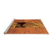 Sideview of Machine Washable Abstract Orange Modern Area Rugs, wshabs1905org