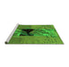 Sideview of Machine Washable Abstract Green Modern Area Rugs, wshabs1905grn