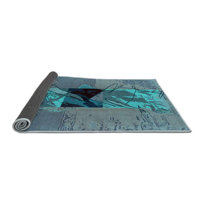 Sideview of Abstract Light Blue Modern Rug, abs1905lblu