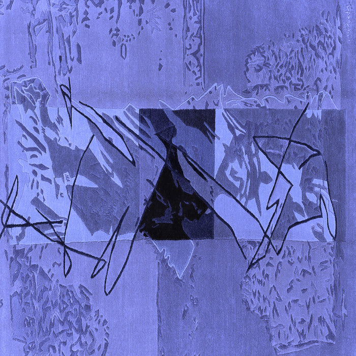 Square Machine Washable Abstract Blue Modern Rug, wshabs1905blu
