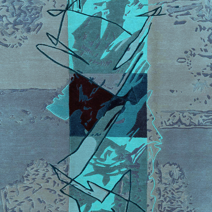 Abstract Light Blue Modern Rug, abs1905lblu