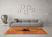 Machine Washable Abstract Orange Modern Area Rugs in a Living Room, wshabs1905org