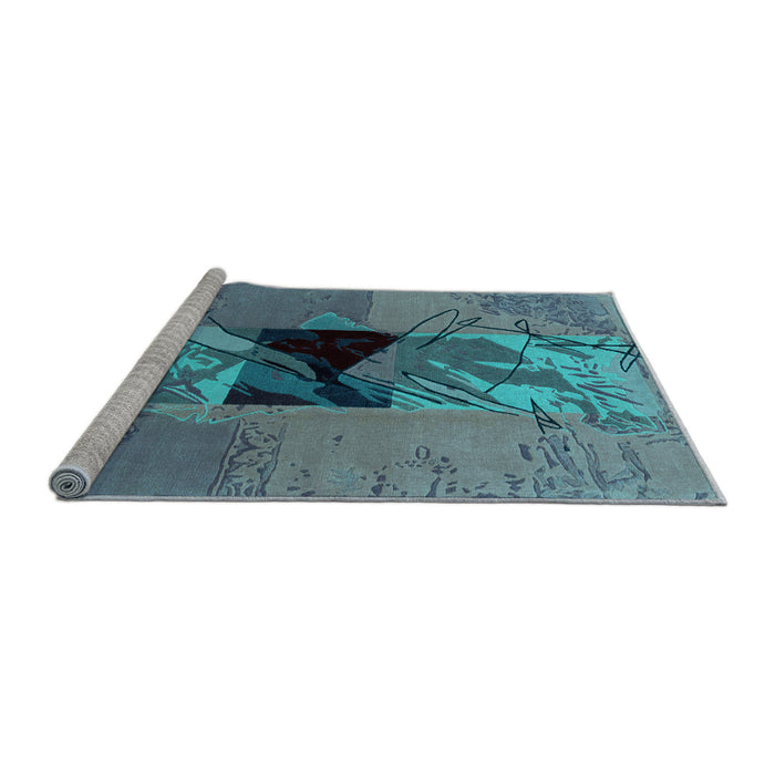 Sideview of Machine Washable Abstract Light Blue Modern Rug, wshabs1905lblu