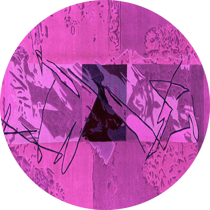 Round Abstract Pink Modern Rug, abs1905pnk