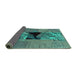 Sideview of Abstract Turquoise Modern Rug, abs1905turq