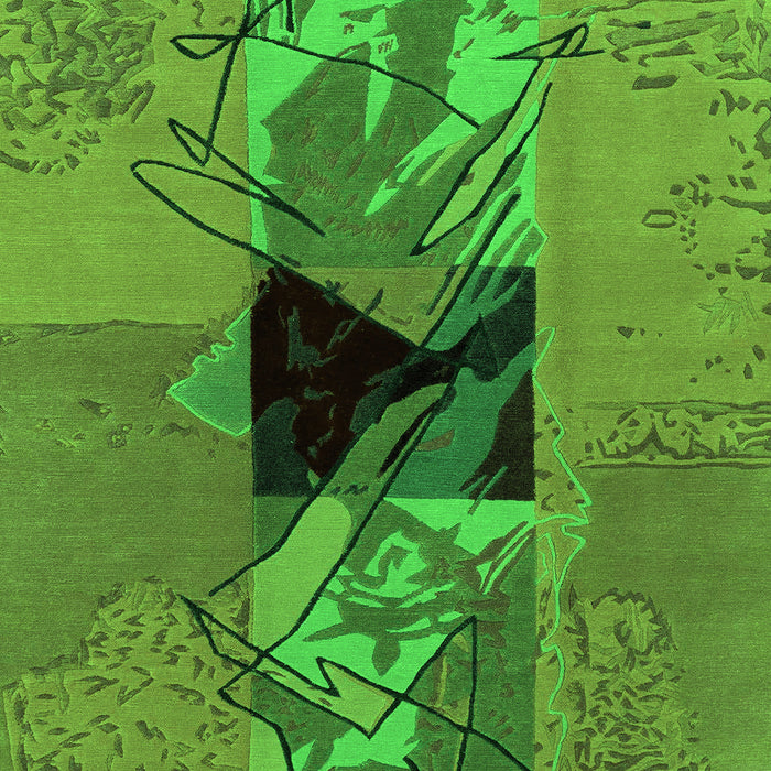 Abstract Green Modern Rug, abs1905grn