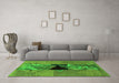 Machine Washable Abstract Green Modern Area Rugs in a Living Room,, wshabs1905grn