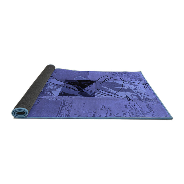 Sideview of Abstract Blue Modern Rug, abs1905blu