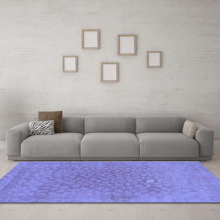 Machine Washable Abstract Blue Modern Rug in a Living Room, wshabs1906blu