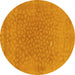 Round Machine Washable Abstract Yellow Modern Rug, wshabs1906yw