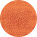 Round Machine Washable Abstract Orange Modern Area Rugs, wshabs1906org