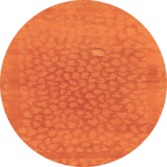 Round Abstract Orange Modern Rug, abs1906org