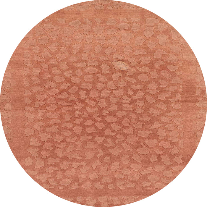 Round Machine Washable Abstract Orange Red Rug, wshabs1906
