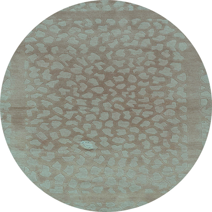 Round Machine Washable Abstract Light Blue Modern Rug, wshabs1906lblu