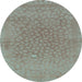 Round Machine Washable Abstract Light Blue Modern Rug, wshabs1906lblu