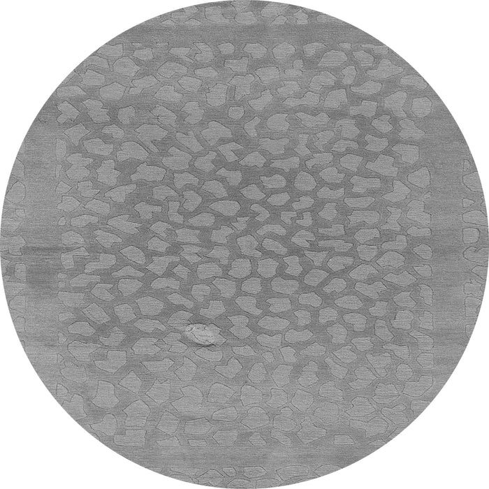 Round Machine Washable Abstract Gray Modern Rug, wshabs1906gry