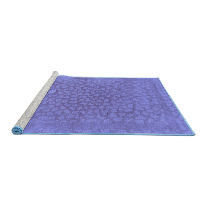 Sideview of Machine Washable Abstract Blue Modern Rug, wshabs1906blu