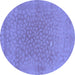 Round Abstract Blue Modern Rug, abs1906blu