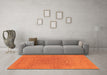 Machine Washable Abstract Orange Modern Area Rugs in a Living Room, wshabs1906org