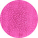 Round Machine Washable Abstract Pink Modern Rug, wshabs1906pnk