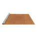 Sideview of Machine Washable Abstract Brown Modern Rug, wshabs1906brn