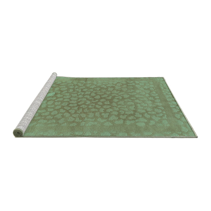 Sideview of Machine Washable Abstract Turquoise Modern Area Rugs, wshabs1906turq
