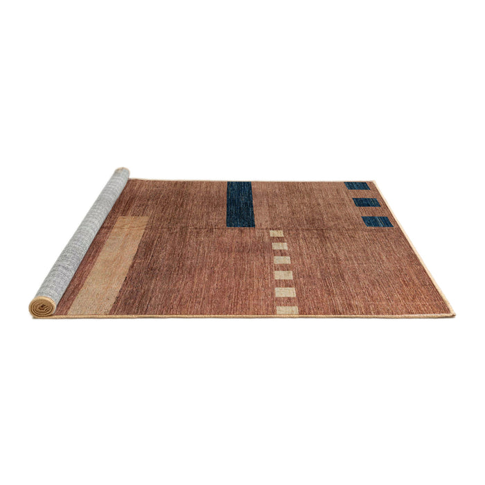 Sideview of Machine Washable Abstract Orange Rug, wshabs1907