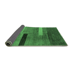 Sideview of Abstract Emerald Green Modern Rug, abs1907emgrn