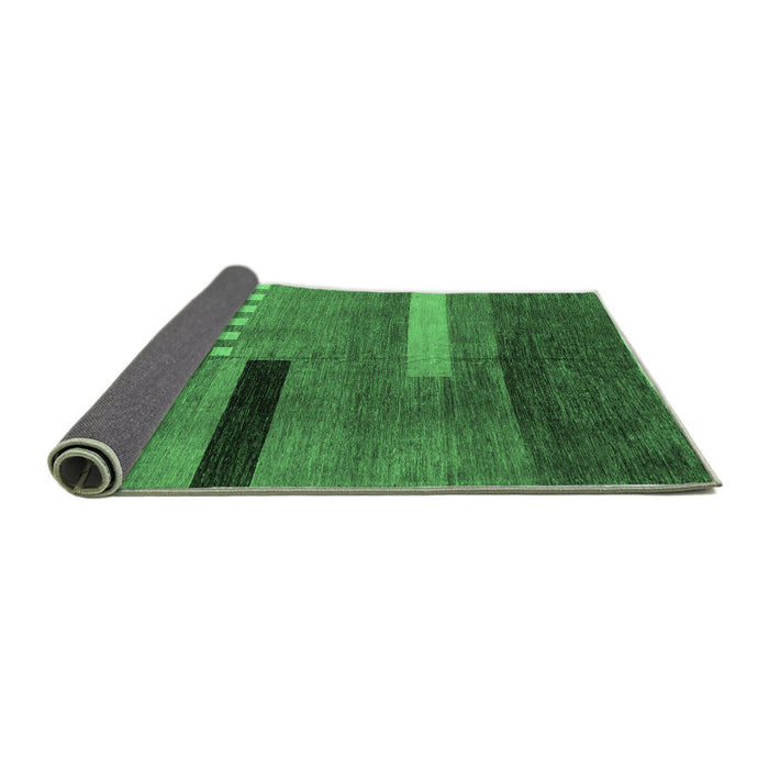 Sideview of Abstract Emerald Green Modern Rug, abs1907emgrn
