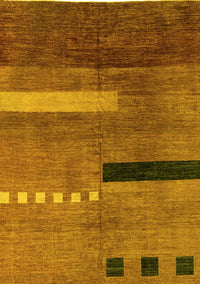 Abstract Yellow Modern Rug, abs1907yw