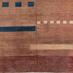 Square Machine Washable Abstract Orange Rug, wshabs1907