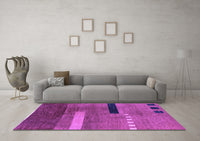 Machine Washable Abstract Purple Modern Rug, wshabs1907pur