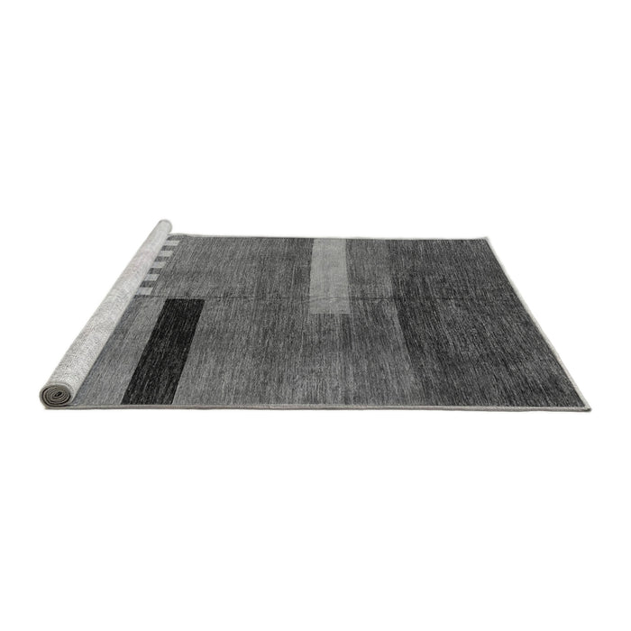 Sideview of Machine Washable Abstract Gray Modern Rug, wshabs1907gry
